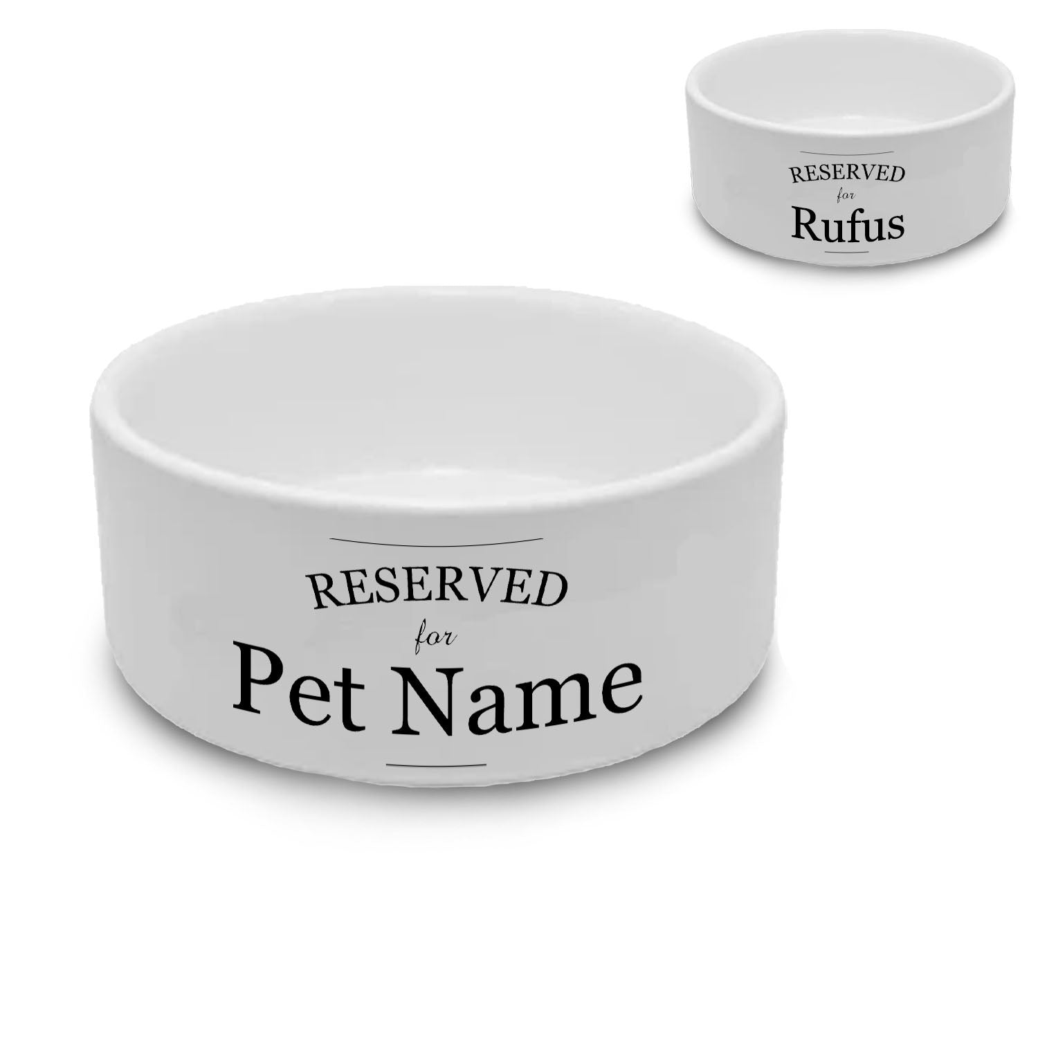 Personalised Small Pet Bowl with Reserved Design Image 1