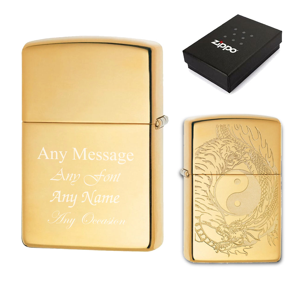 Engraved Tiger and Dragon Official Zippo Windproof Lighter Image 1