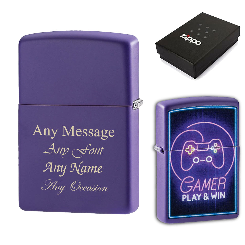 Engraved Gamer Official Zippo Windproof Lighter Image 1