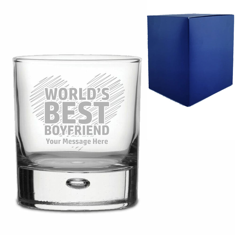 Engraved Whisky Tumbler with World's Best Boyfriend Design Image 2