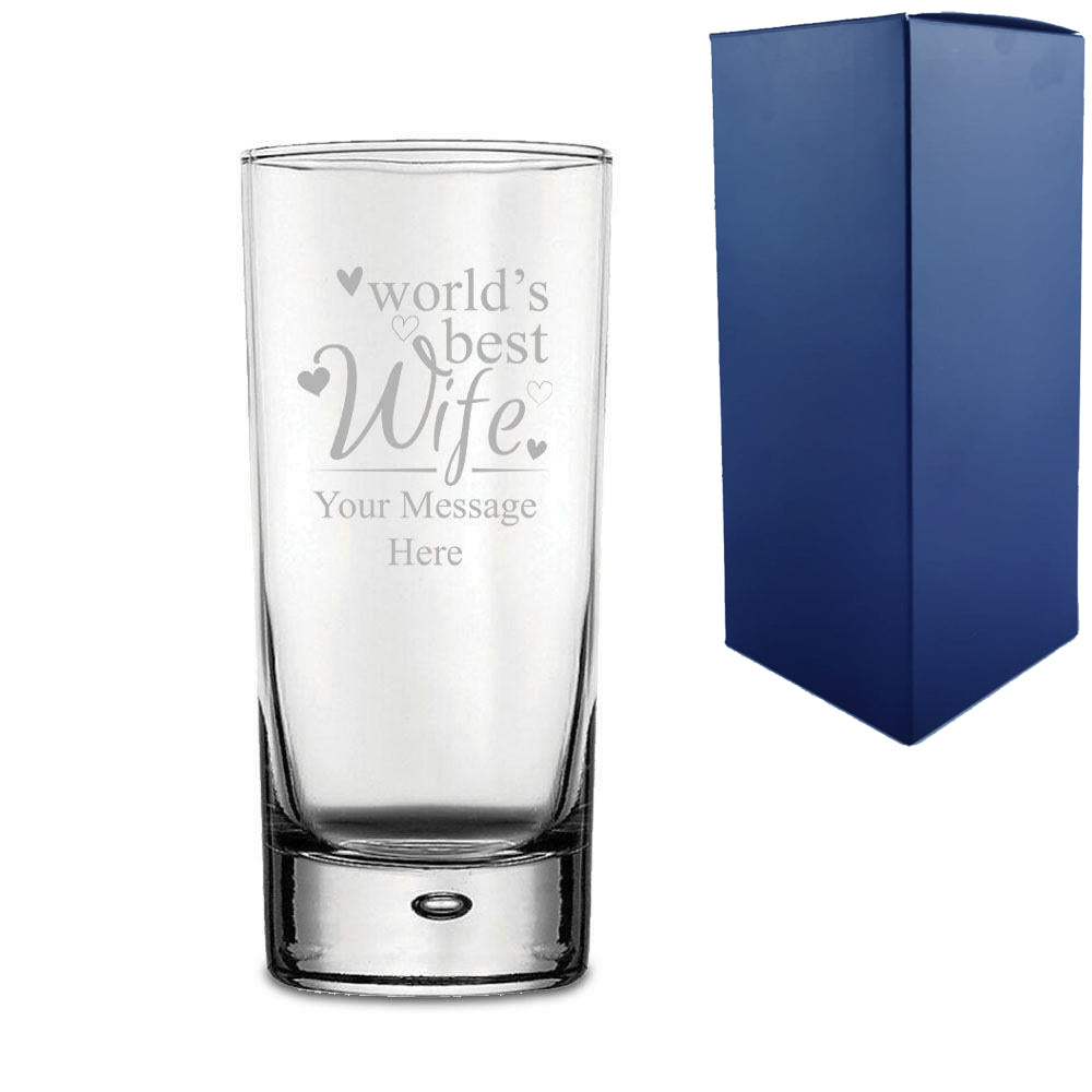 Engraved Cocktail Hiball Glass with World's Best Wife Design Image 2