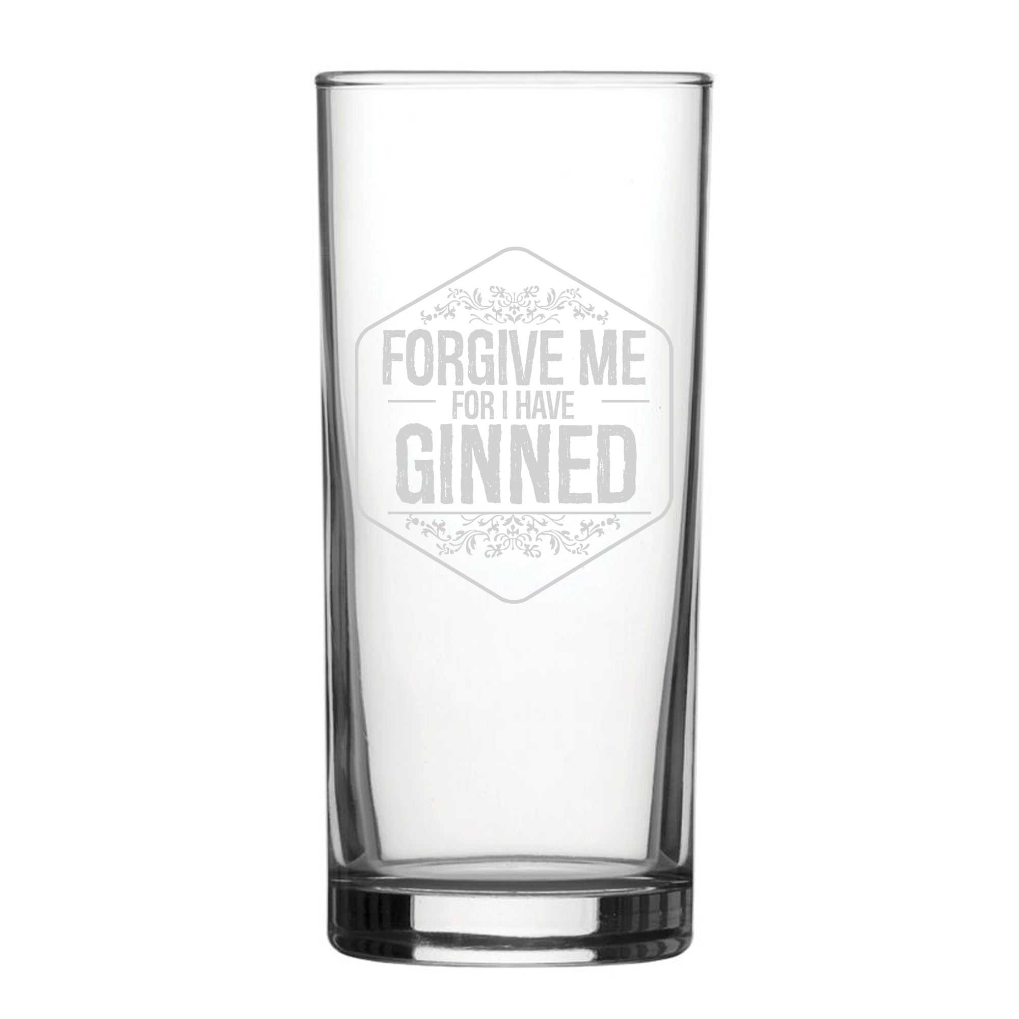 Forgive Me For I Have Ginned - Engraved Novelty Hiball Glass Image 1