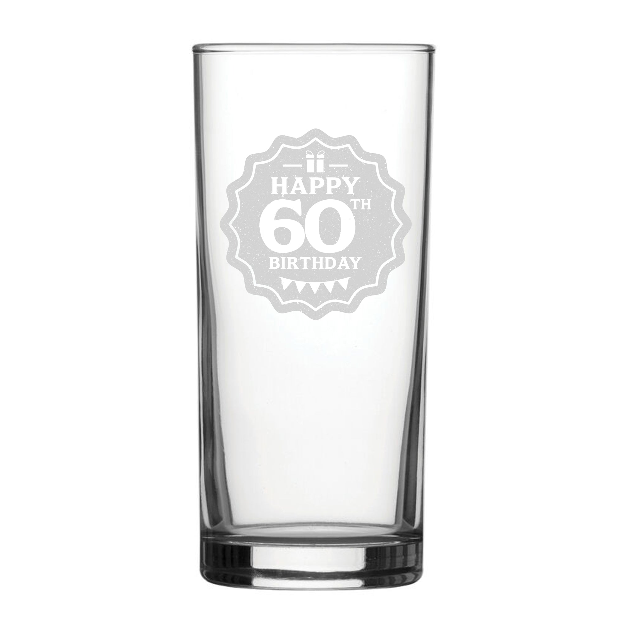 Happy 60th Birthday - Engraved Novelty Hiball Glass Image 2