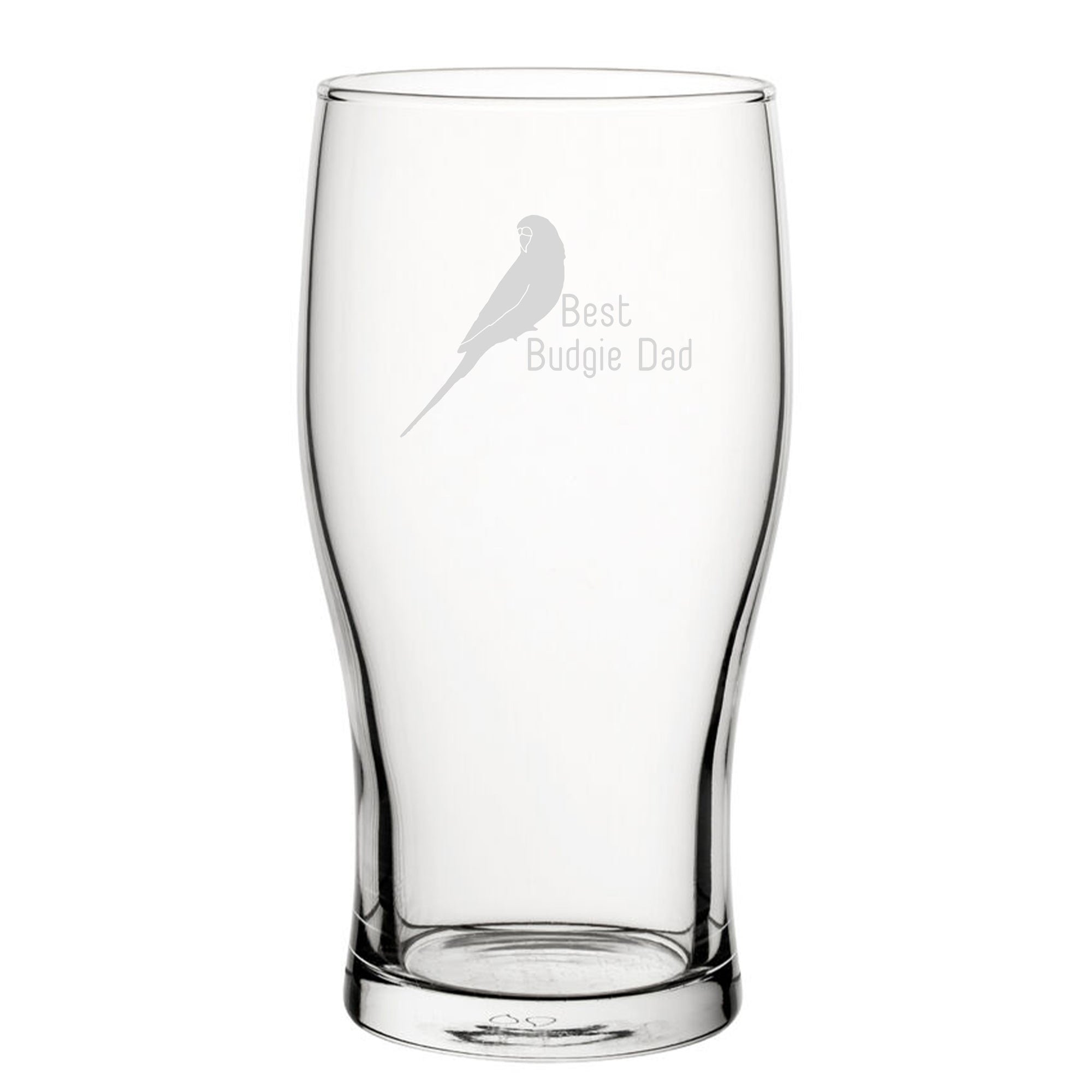 Best Budgie Mum - Engraved Novelty Tulip Pint Glass Image 1