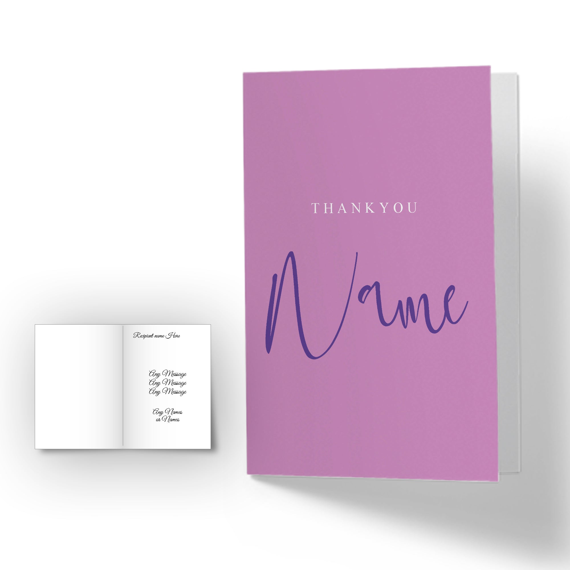 Personalised Thankyou -plus any name- Card - Heliotrope Image 2