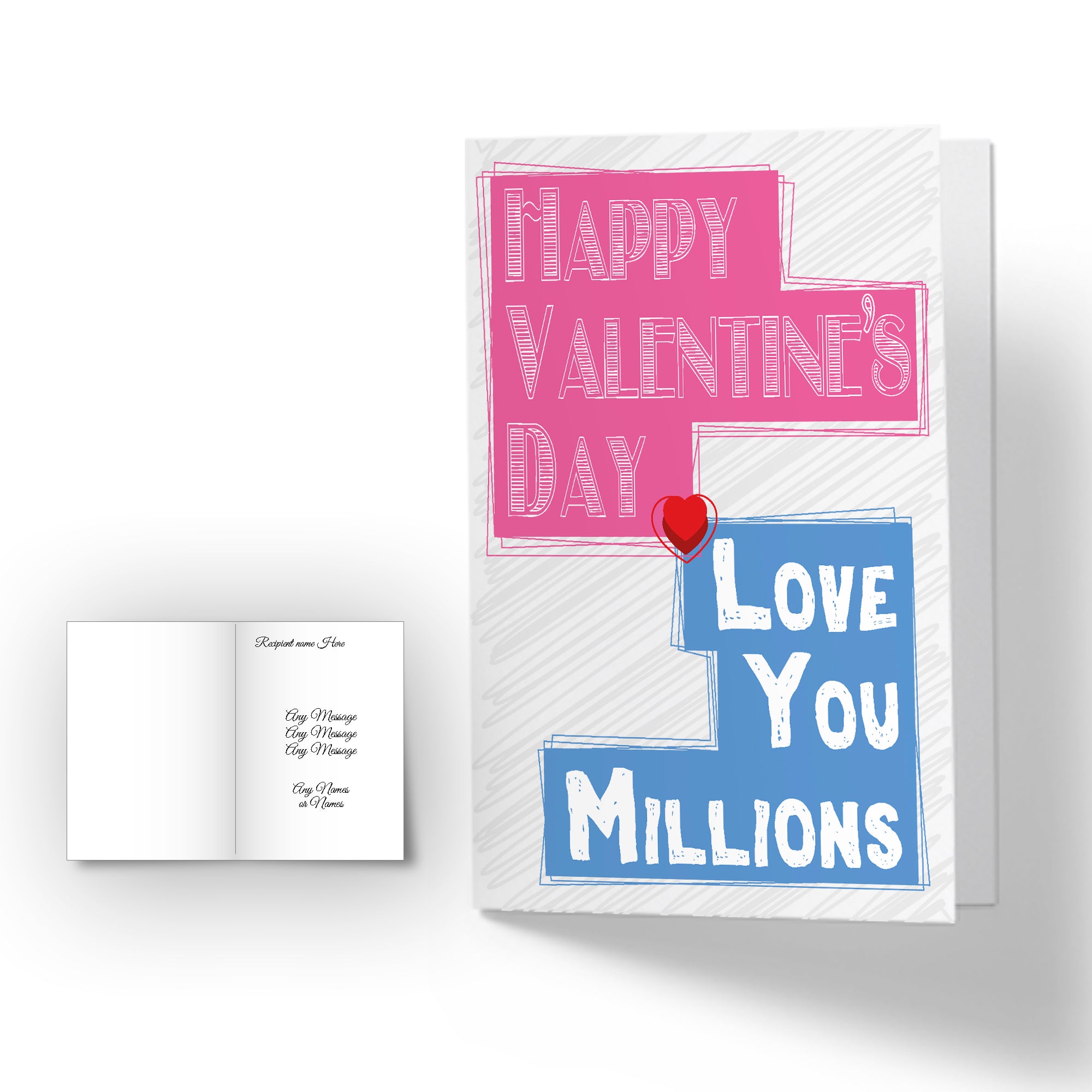 Personalised Valentines Day card - Love you Millions Image 1