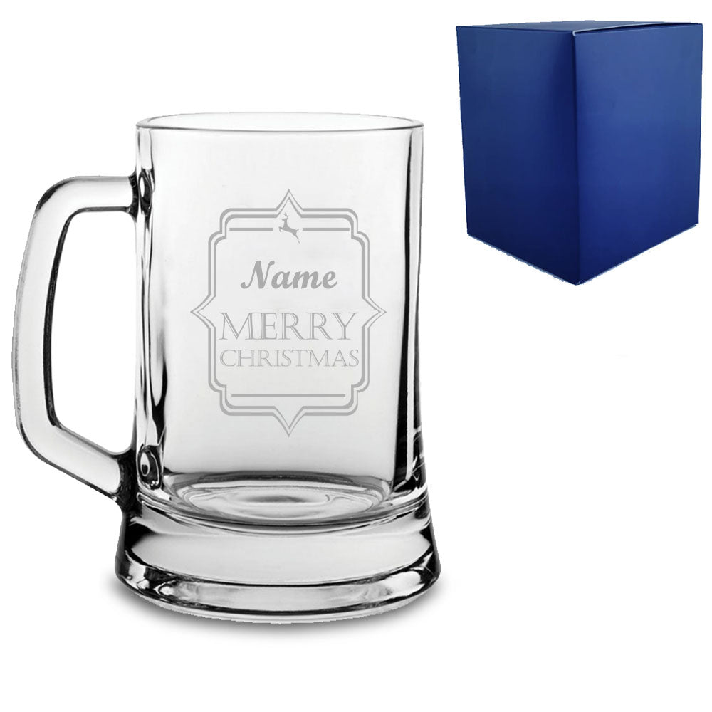 Engraved Christmas Tankard with Name Merry Christmas Design Image 2