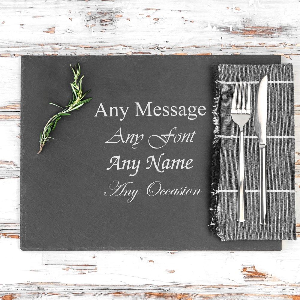 Personalised Engraved Rectangular Natural Slate Serving Platter Image 2