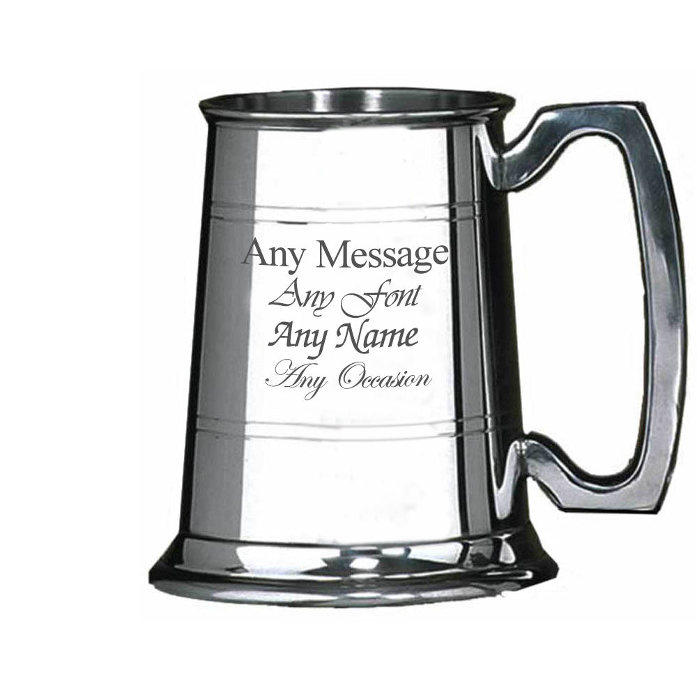 Engraved 10oz Half Pint Pewter Tankard Image 2