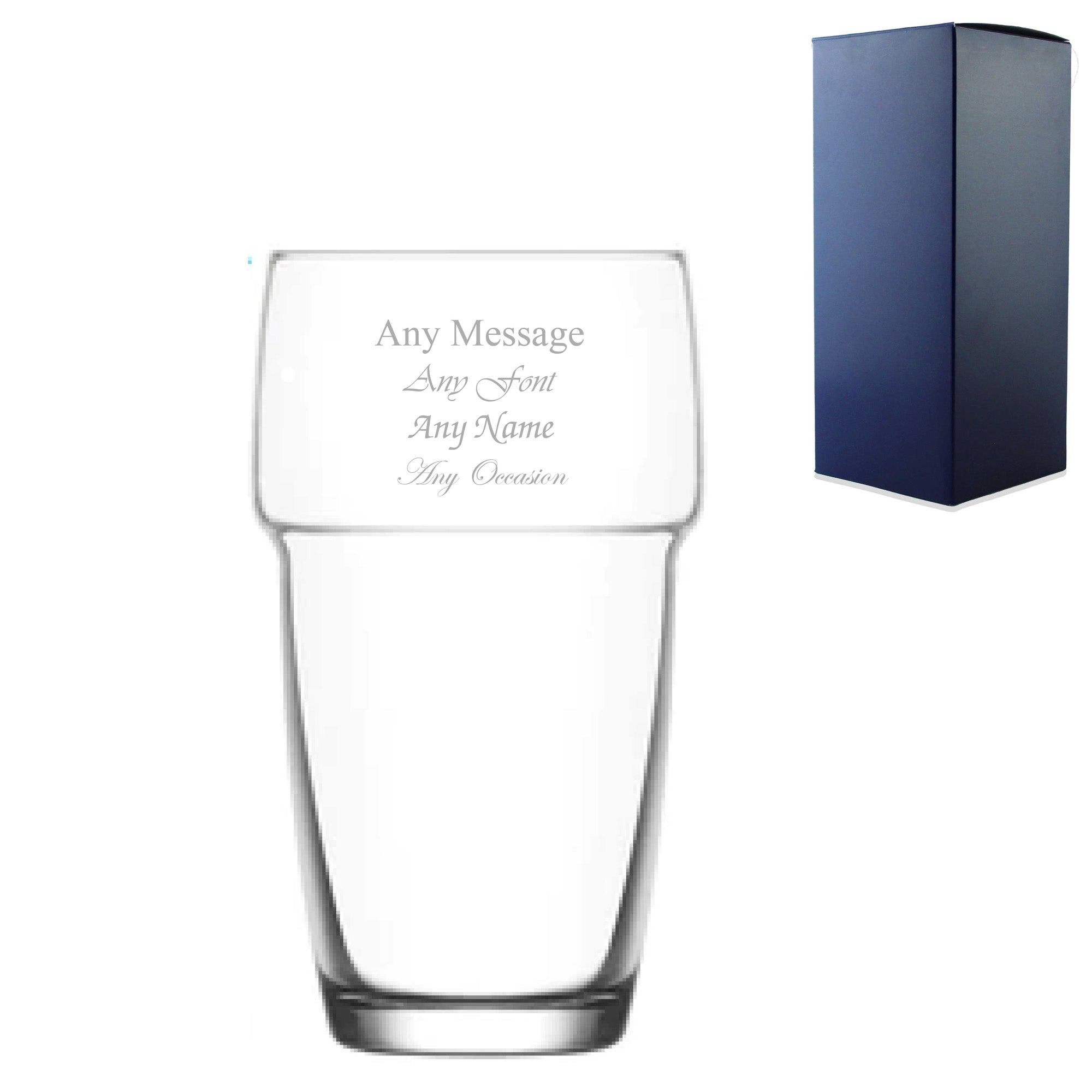 Engraved 340ml Stacking Highball Glass with Gift Box Image 2