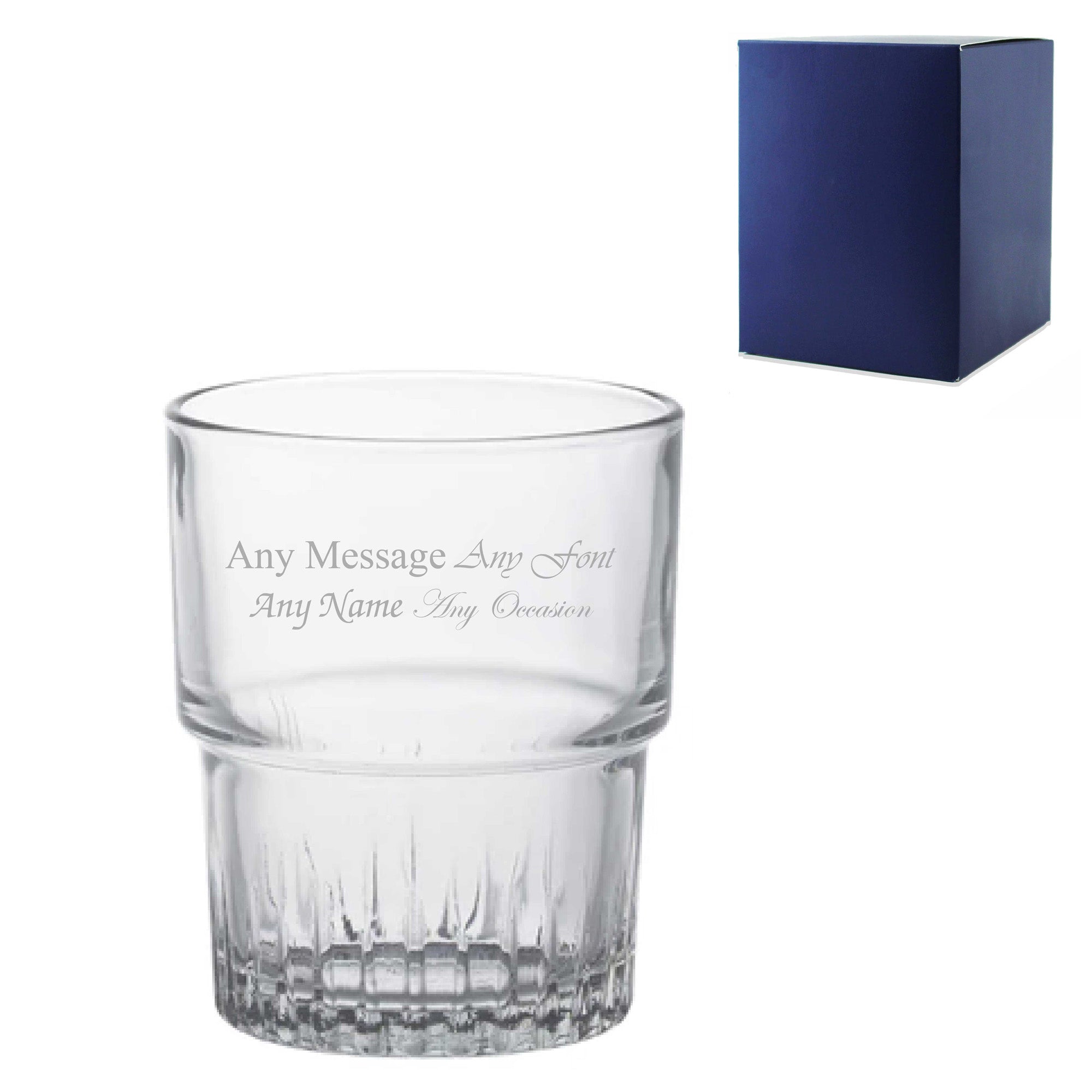 Engraved 160ml Crimped Stacking Tumbler with Gift Box Image 1