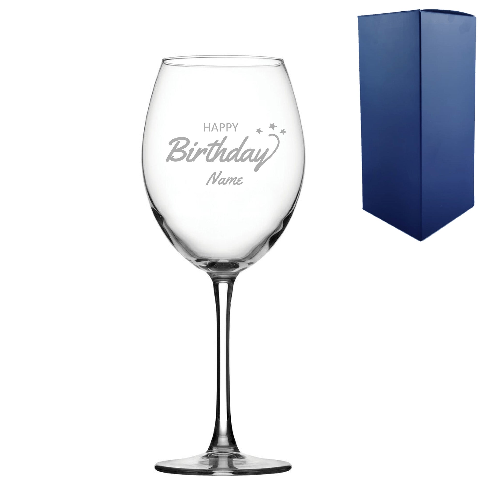 Engraved Happy Birthday Enoteca Wine Glass, Gift Boxed Image 2