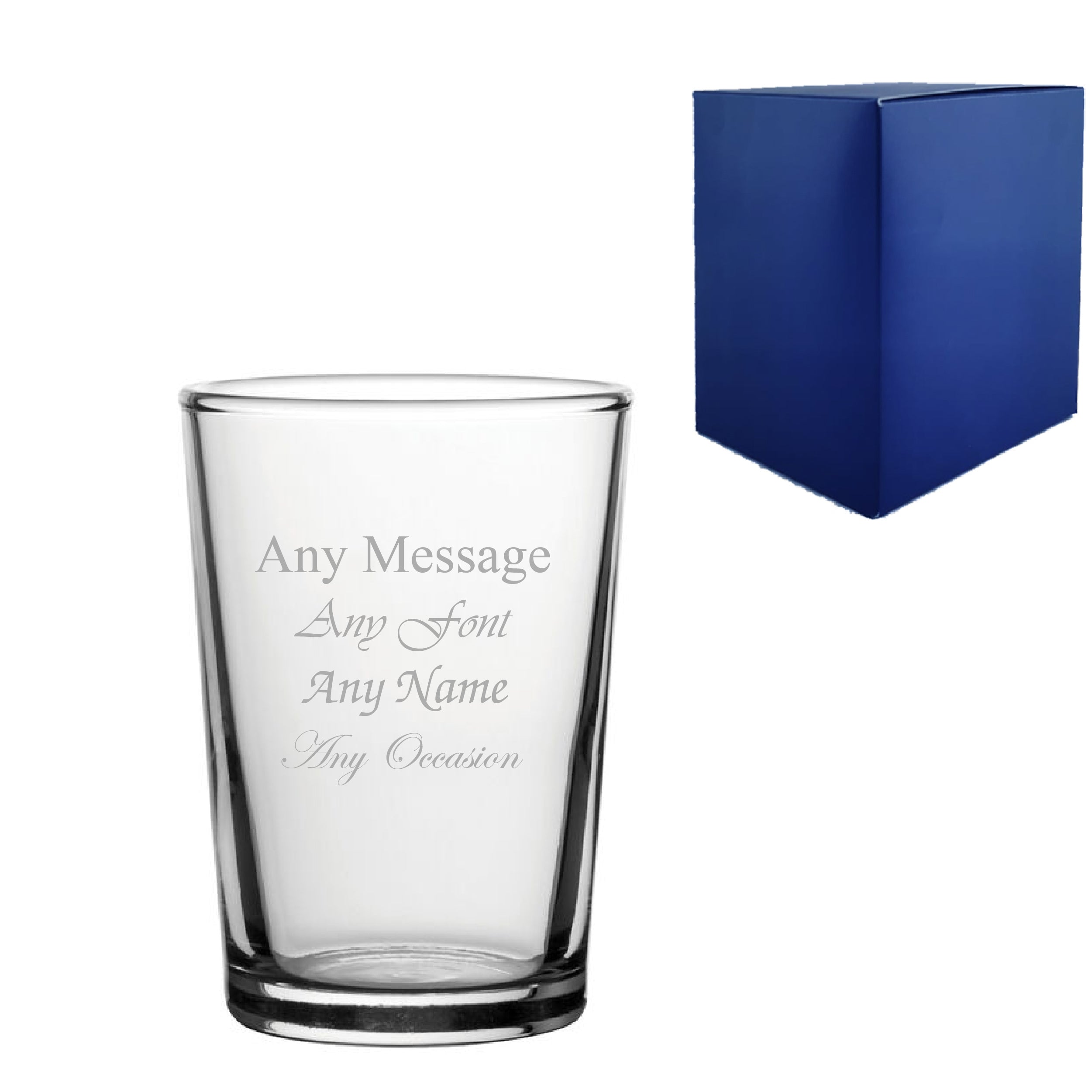 Engraved Toughened Conical Glass 7oz/207ml, Any Message Image 1