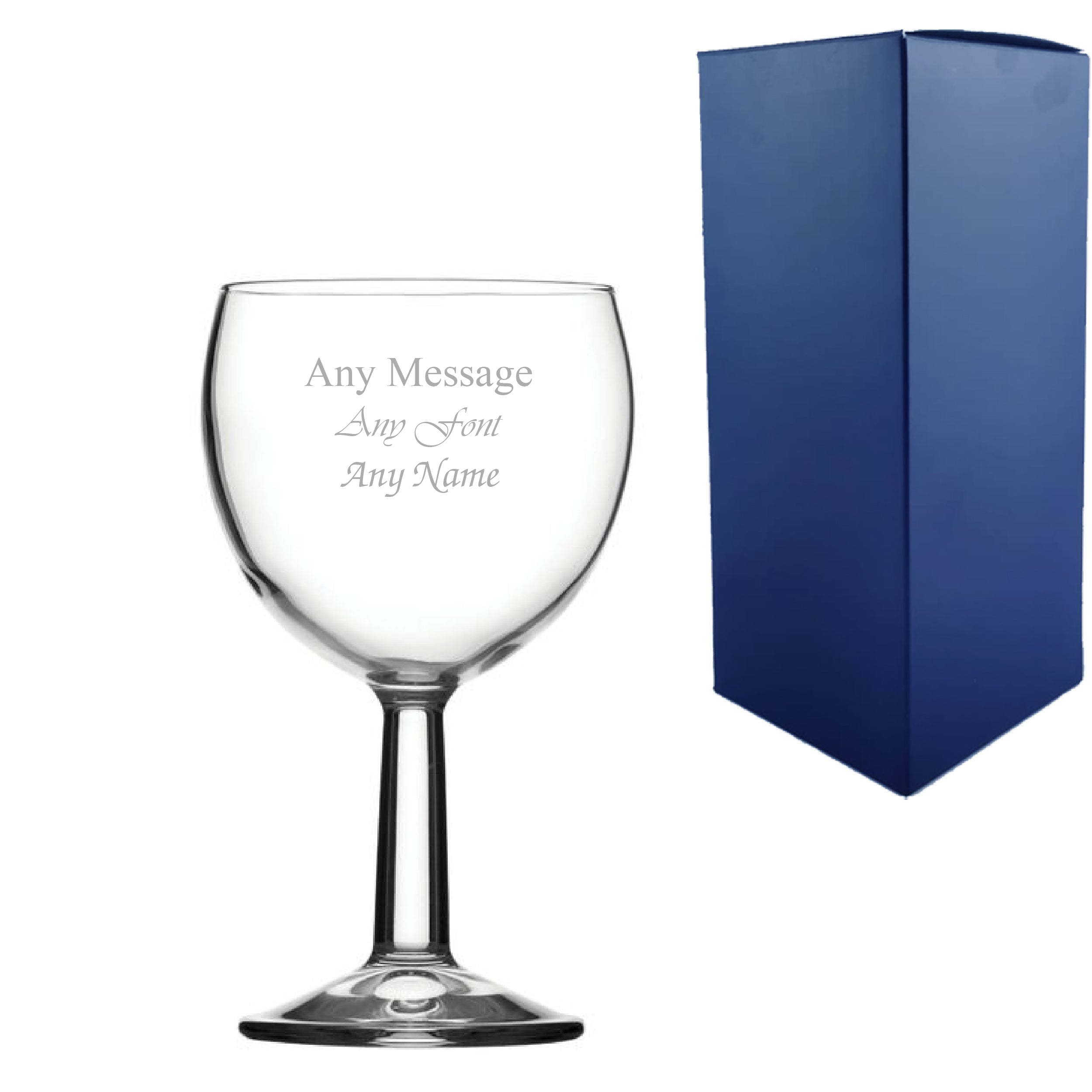 Engraved Banquet Goblet Wine Glass 6.66oz/197ml, Any Message Image 1