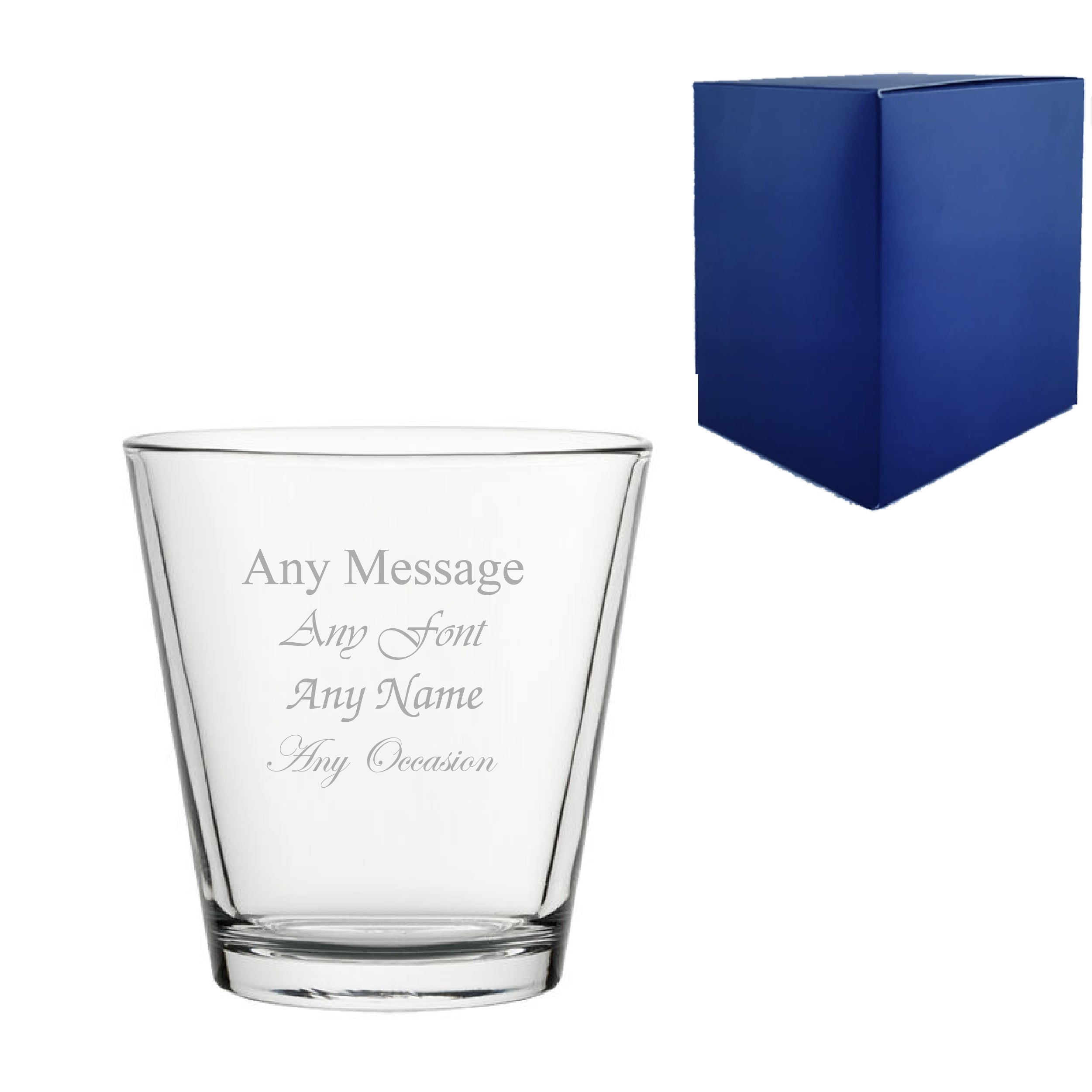 Engraved City Water Glass 8.75oz/258ml, Any Message Image 1