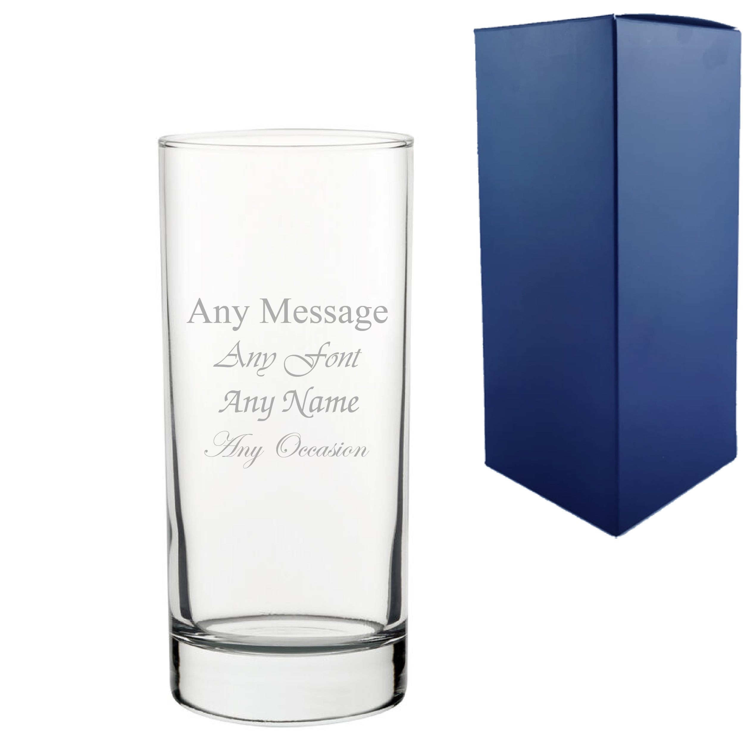 Engraved Weighted Hiball 13oz/384ml Glass, Any Message Image 1