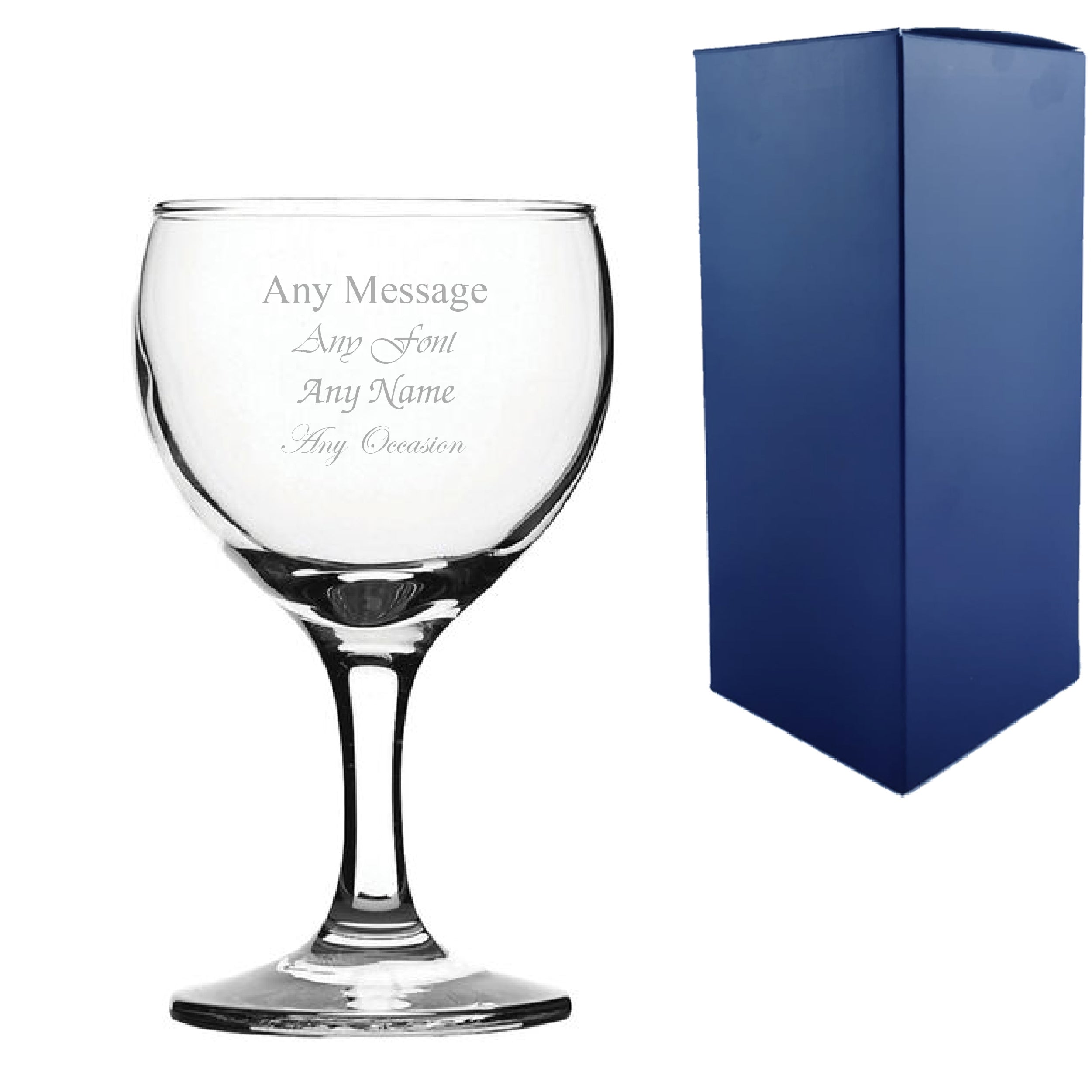 Engraved 6.66oz/196ml Paris Modern Wine Glass, Any Message for Any Occasion Image 1