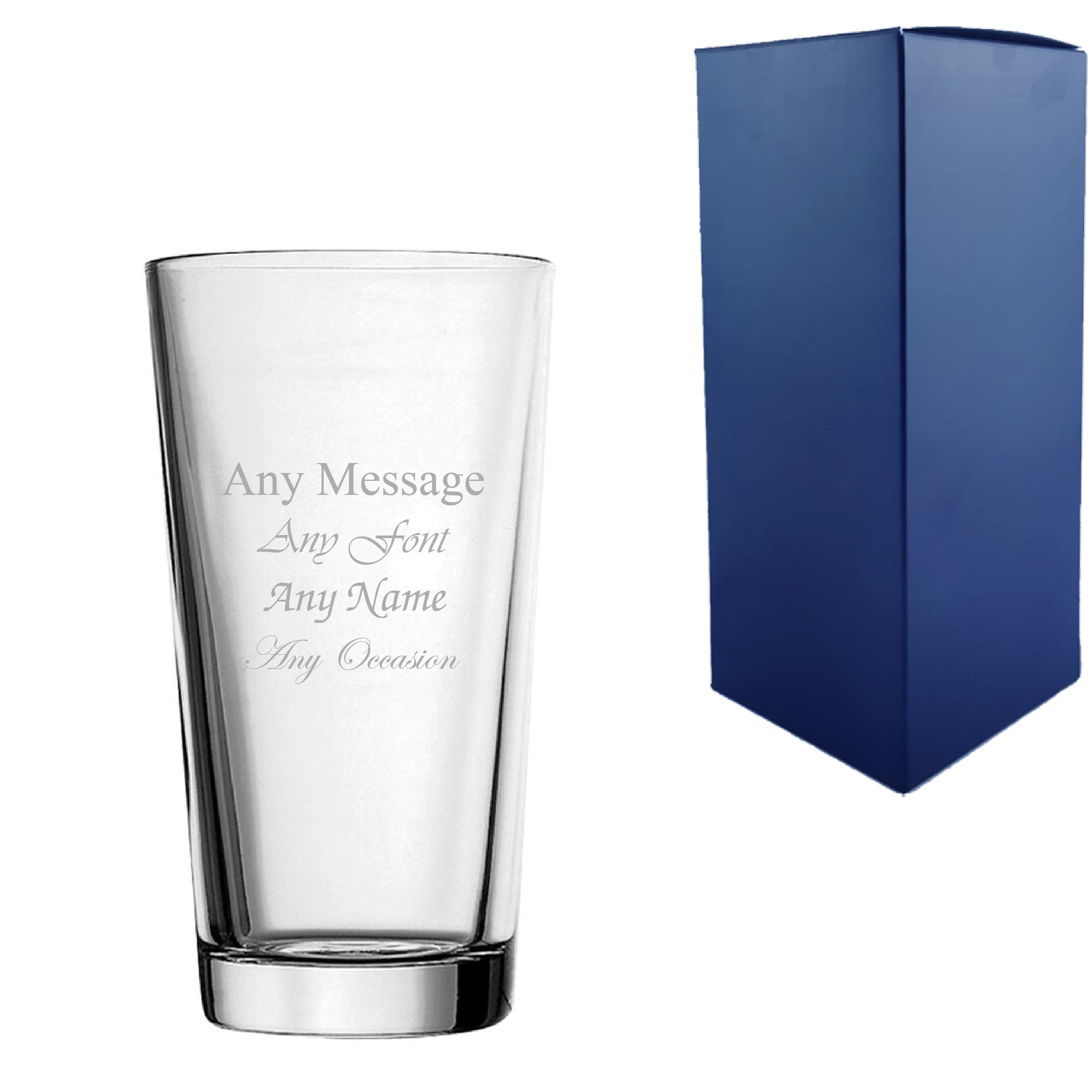 Engraved 20oz/591ml Perfect Pint Glass, Any Message for Any Occasion Image 1