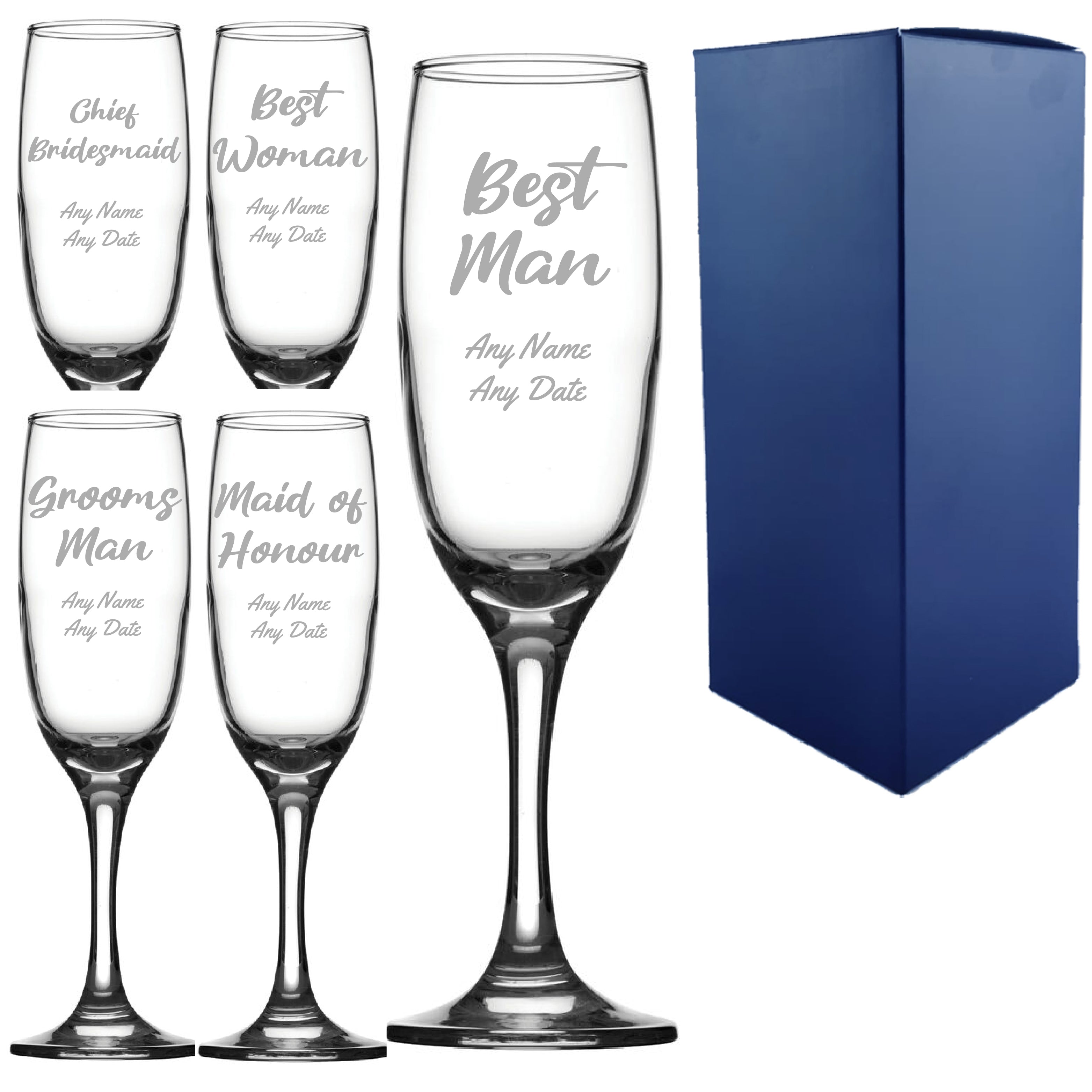 Engraved Wedding Champagne Wedding Guest, Any Text, 7.5oz, Script Font Image 1