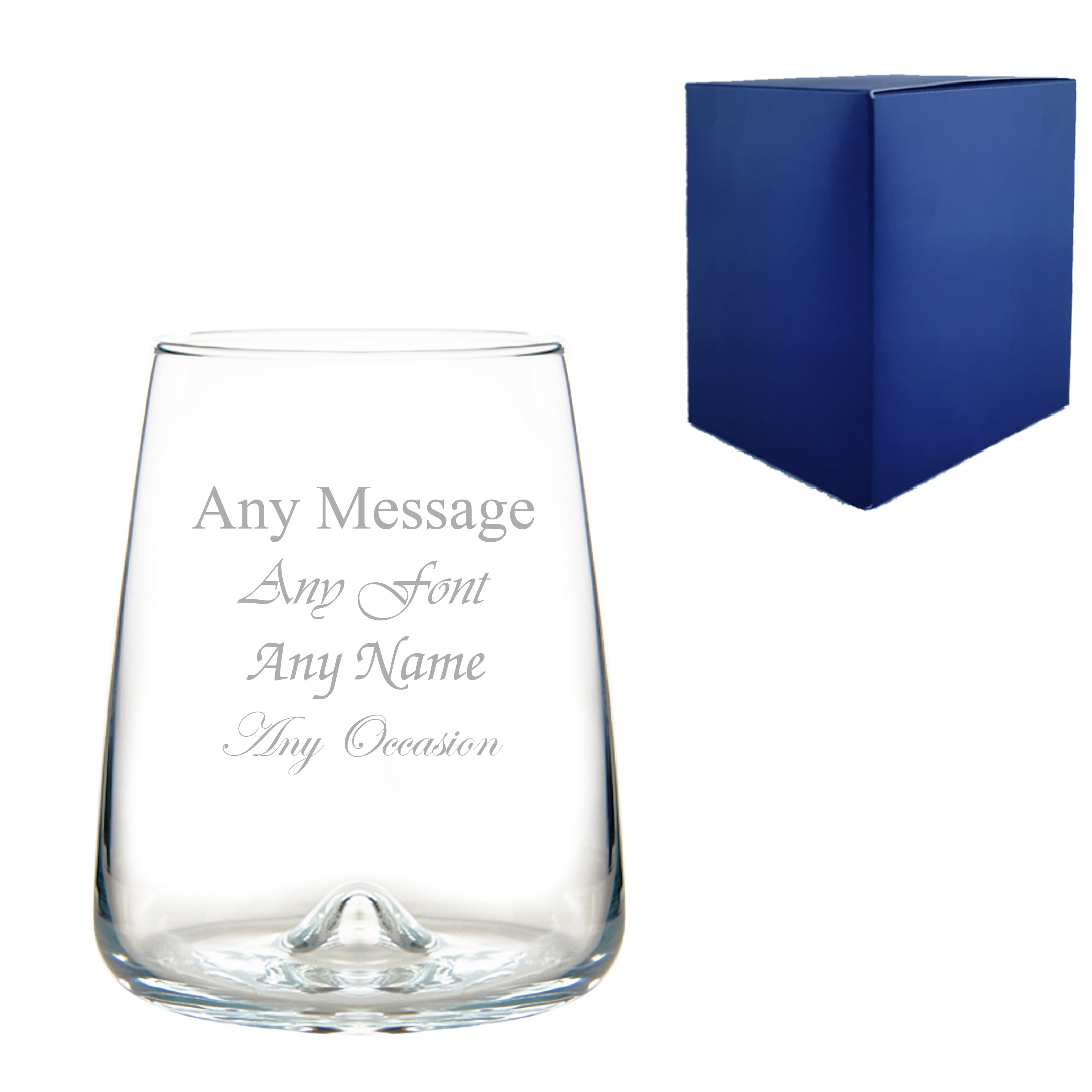 Engraved Terra Tumbler Glass, 16oz, Inverted Base, Any Message Image 1