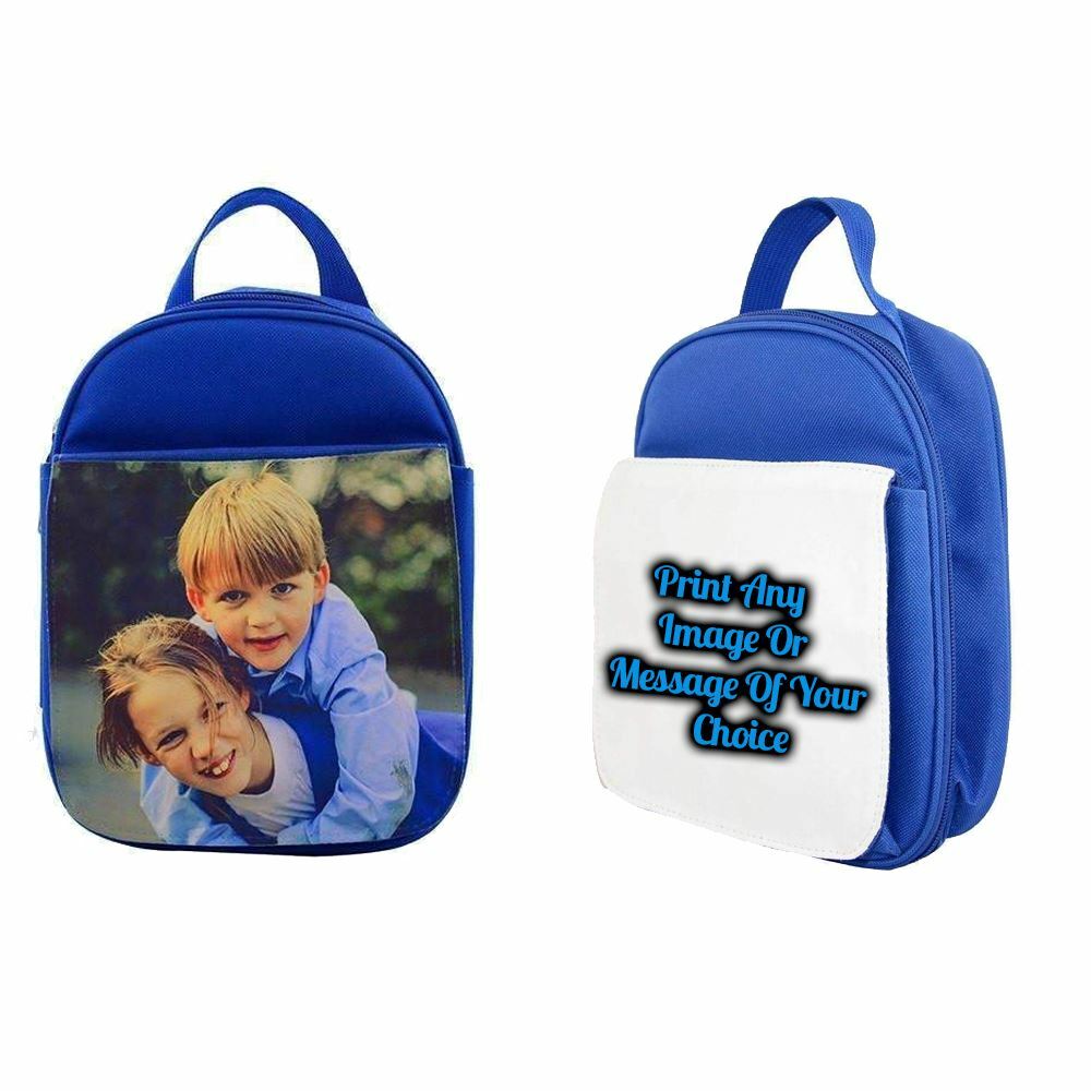 Personalised Printed Blue Kids Lunch pack Image 2