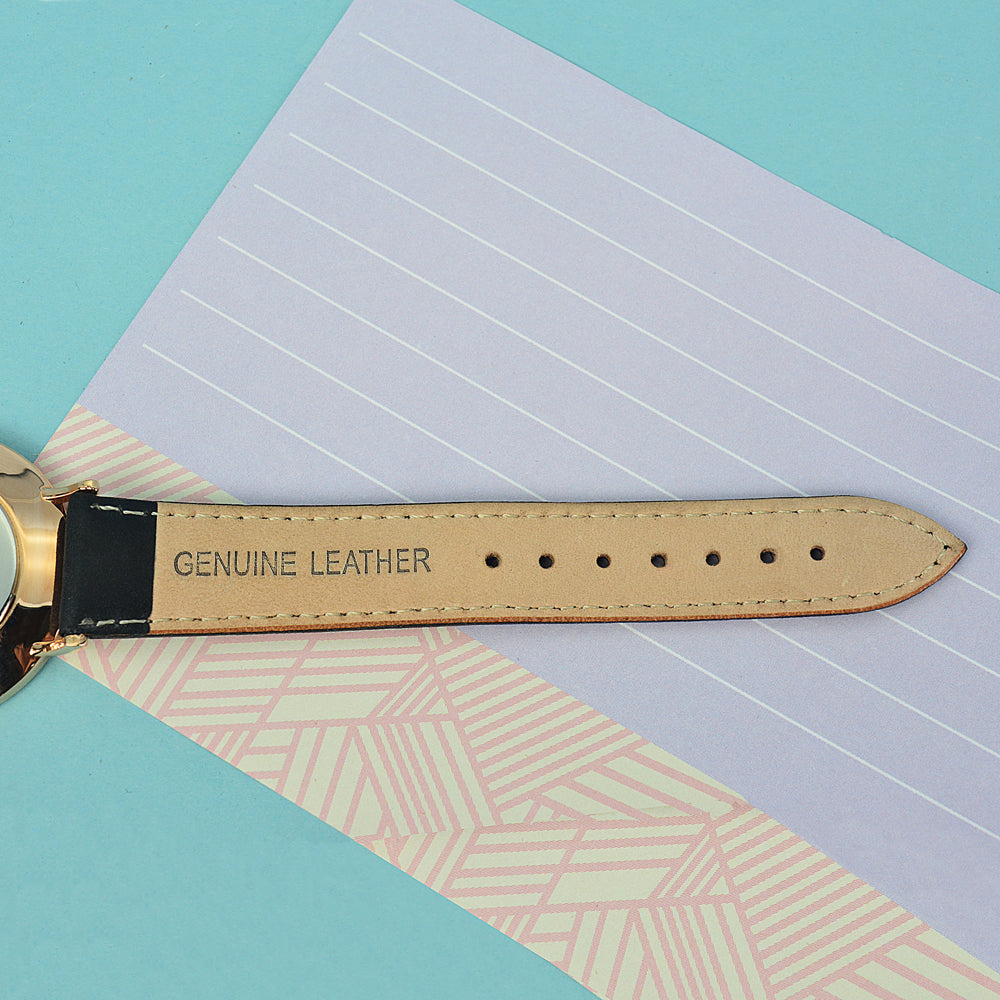 Personalised Modern - Vintage Leather Watch in Black