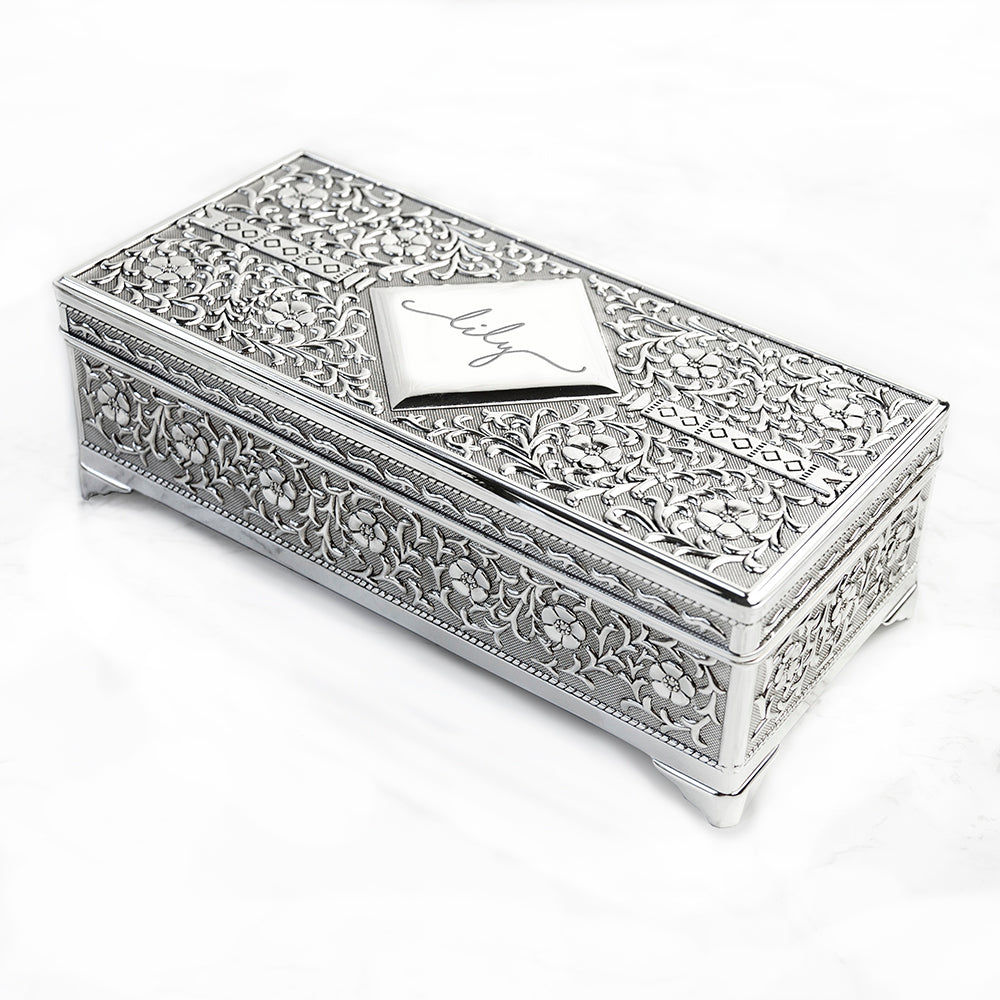 Personalised Silver Trinket Box
