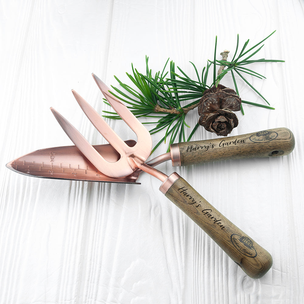 Custom Copper Trowel & Fork Set – Luxury Garden Tools