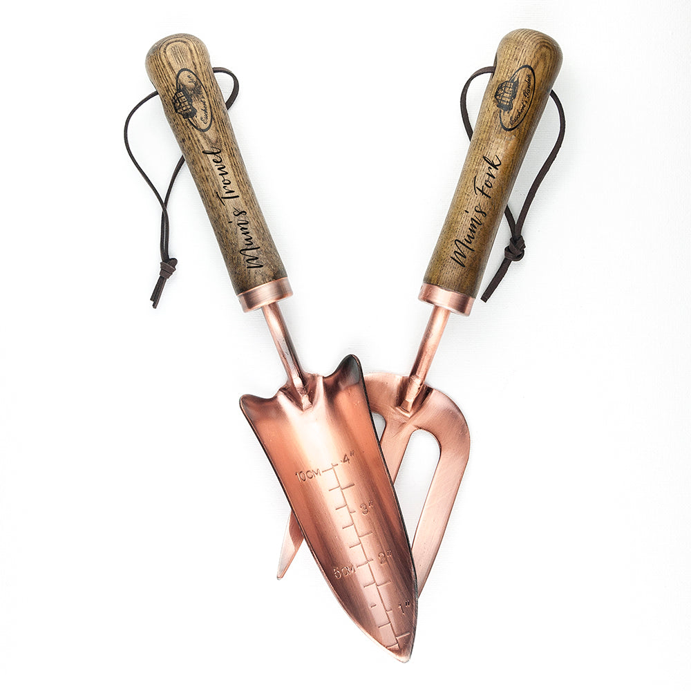 Custom Copper Trowel & Fork Set – Luxury Garden Tools