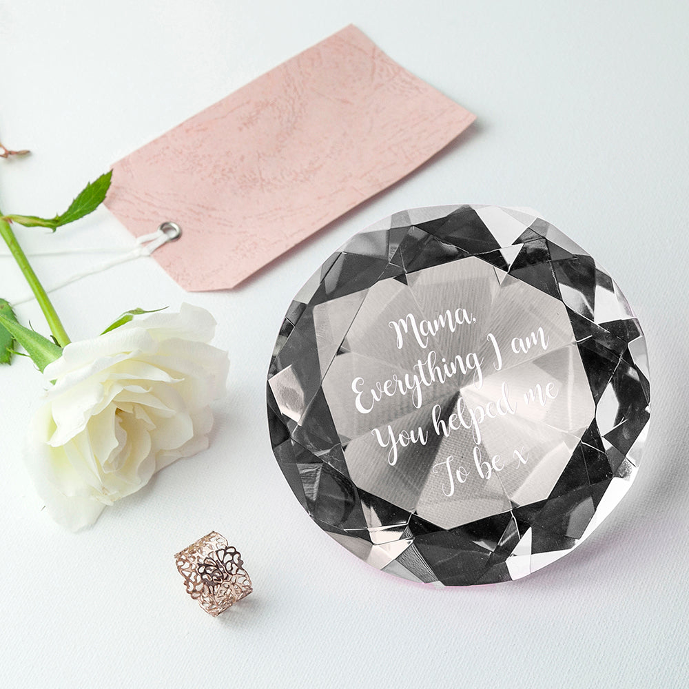 Personalised Clear Diamond Paper Weight