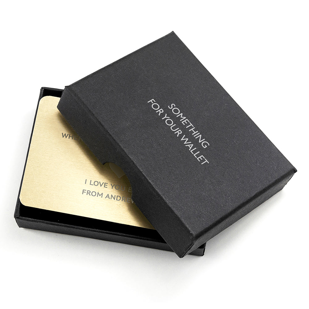 Personalised Love Note Metal Wallet Keepsake