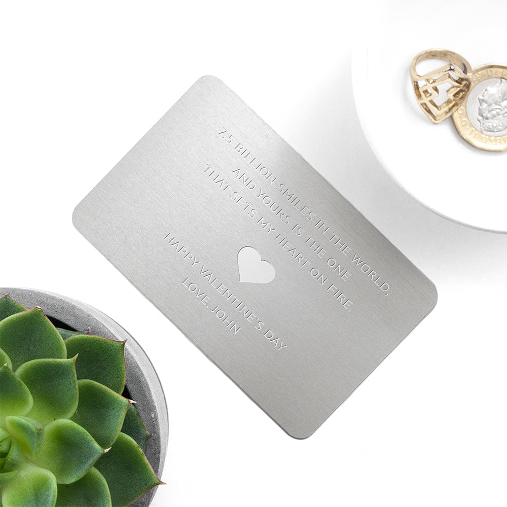 Personalised Love Note Metal Wallet Keepsake