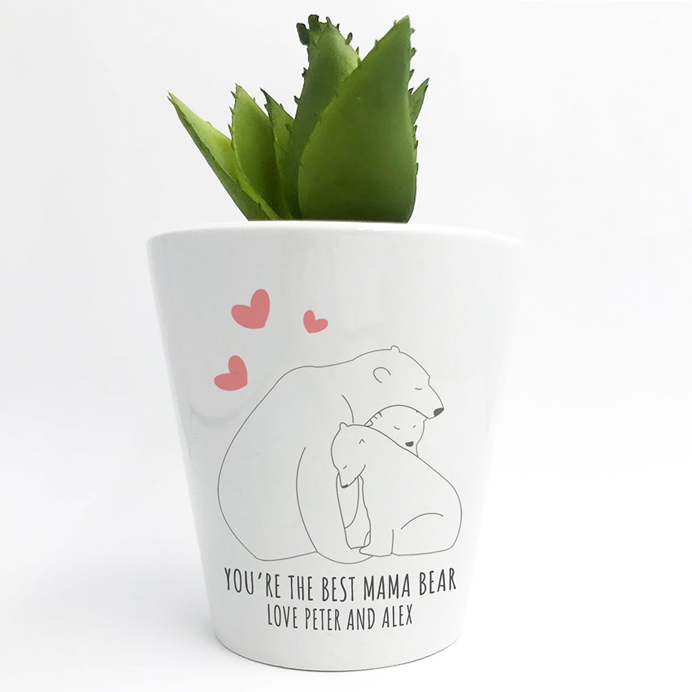 Personalised The Best Mama Bear Mini Plant Pot Gift