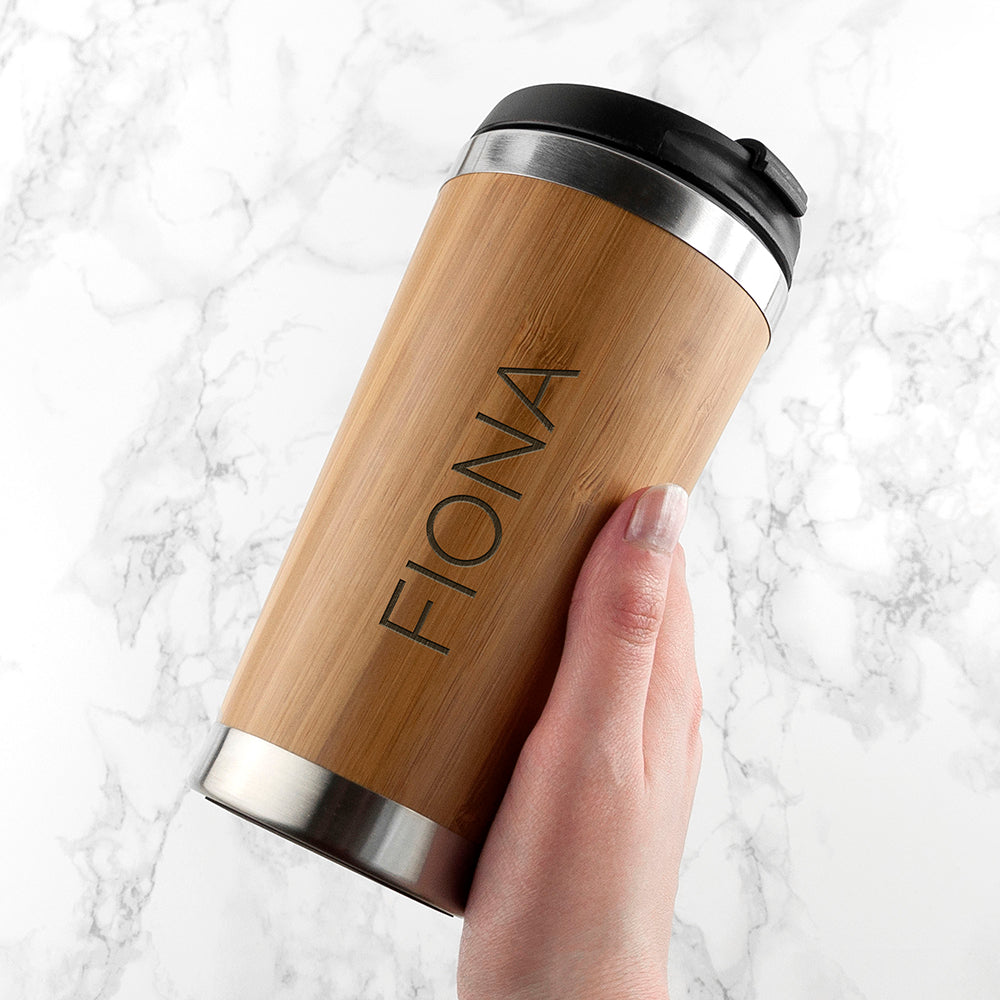 Personalised Bamboo Travel Mug – Eco-Friendly Custom Coffee Cup by Wonder Gifts