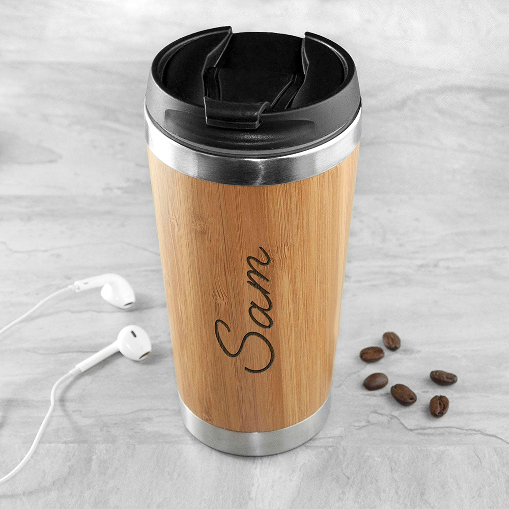 Personalised Bamboo Travel Mug – Eco-Friendly Custom Coffee Cup by Wonder Gifts