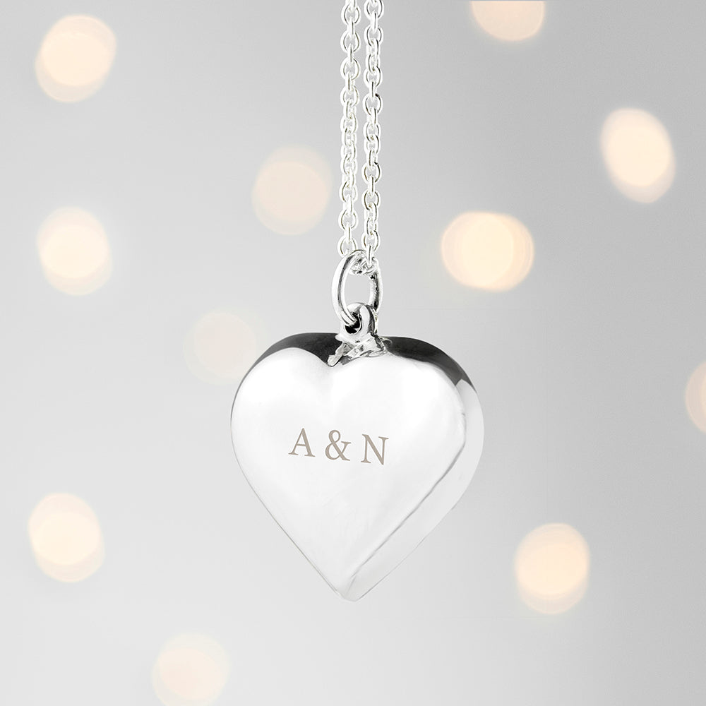 Personalised Cherish Heart Necklace – Custom Engraved Name Pendant Gift for Her