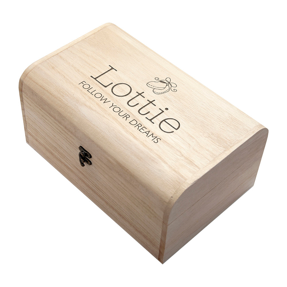 Personalised New Baby Keepsake Chest - Booties