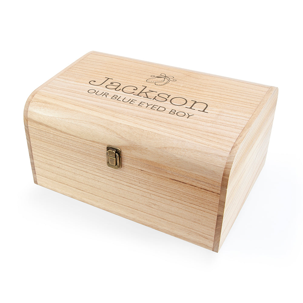 Personalised New Baby Keepsake Chest - Booties