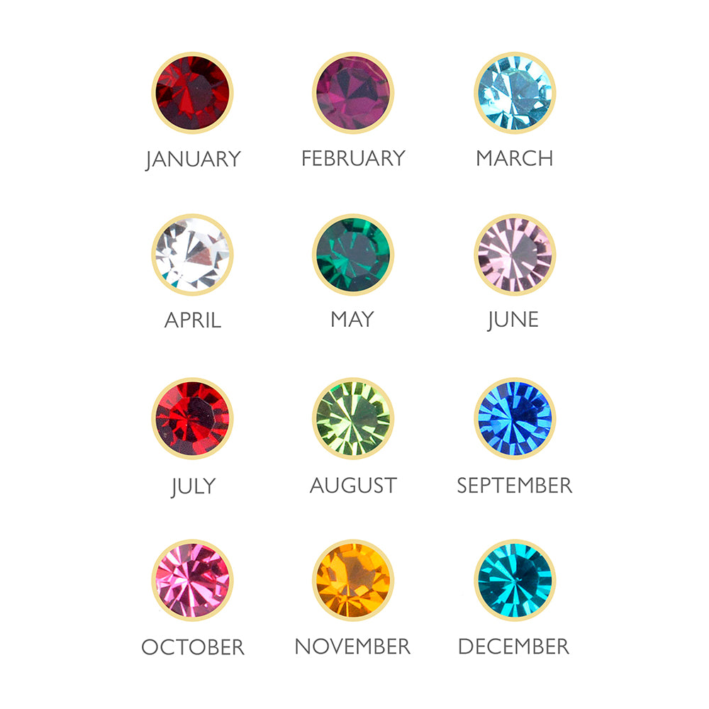 Personalised Gold Birthstone & Disc Necklace | Custom Gift for Her