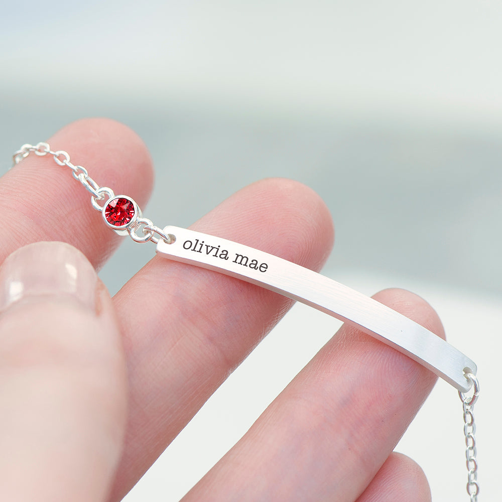 Personalised Silver Birthstone Swarovski Crystal Bracelet | Wonder Gifts