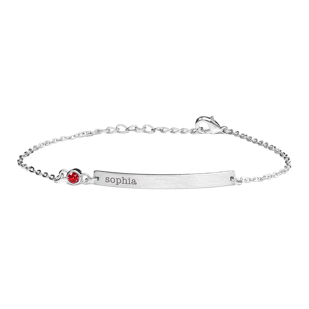 Personalised Silver Birthstone Swarovski Crystal Bracelet | Wonder Gifts