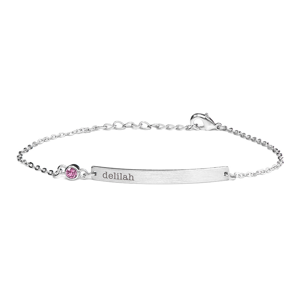 Personalised Silver Birthstone Swarovski Crystal Bracelet | Wonder Gifts