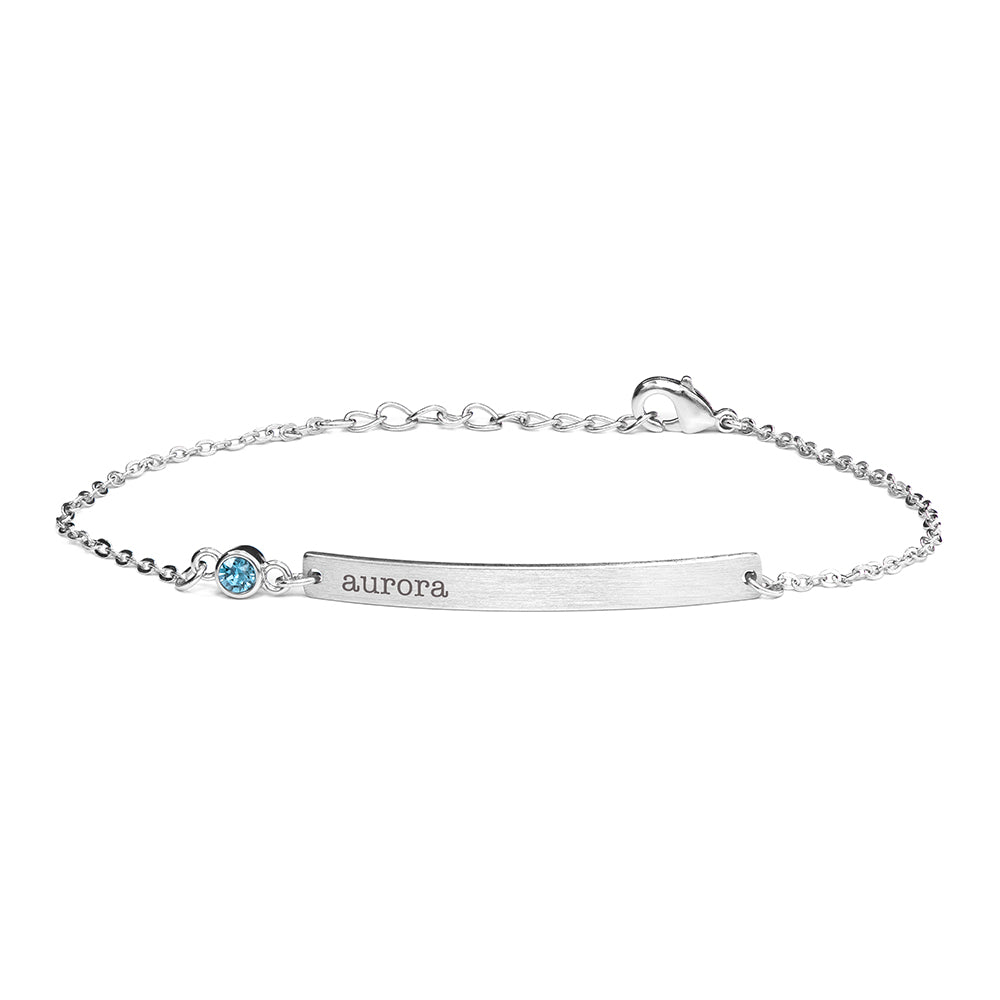 Personalised Silver Birthstone Swarovski Crystal Bracelet | Wonder Gifts
