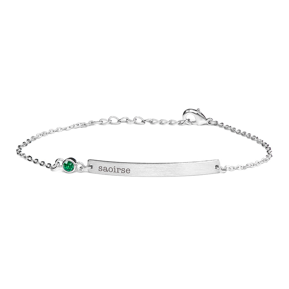 Personalised Silver Birthstone Swarovski Crystal Bracelet | Wonder Gifts