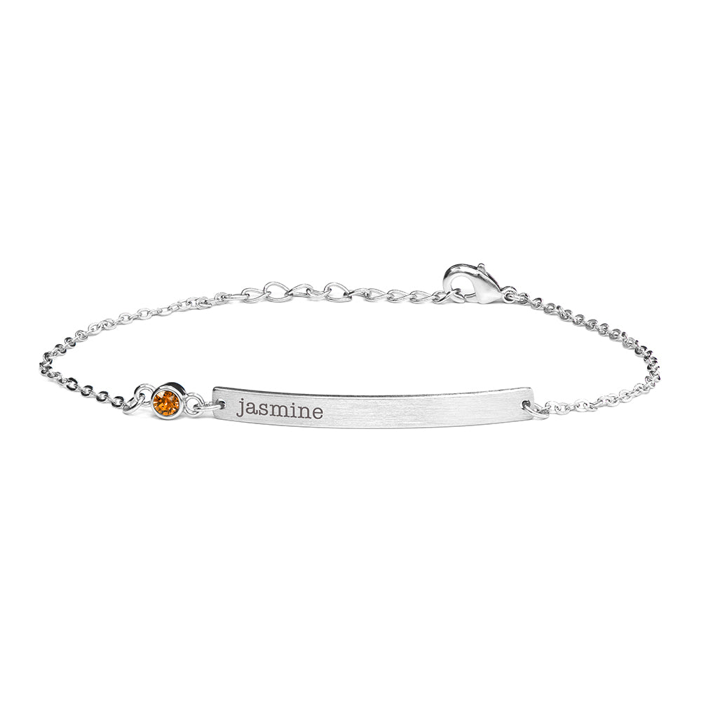 Personalised Silver Birthstone Swarovski Crystal Bracelet | Wonder Gifts