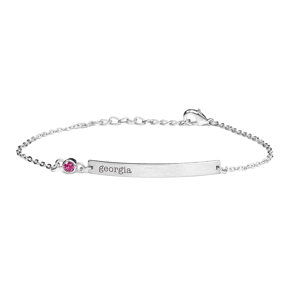 Personalised Silver Birthstone Swarovski Crystal Bracelet | Wonder Gifts