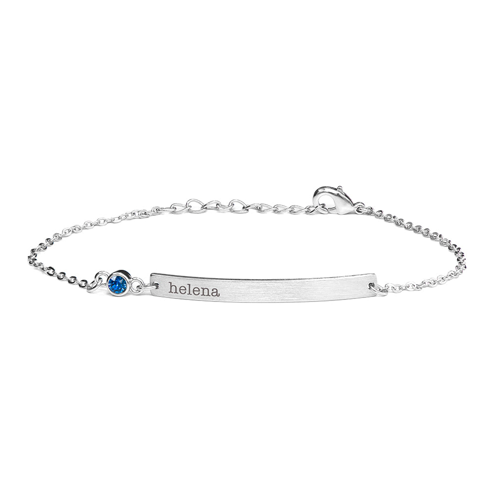 Personalised Silver Birthstone Swarovski Crystal Bracelet | Wonder Gifts