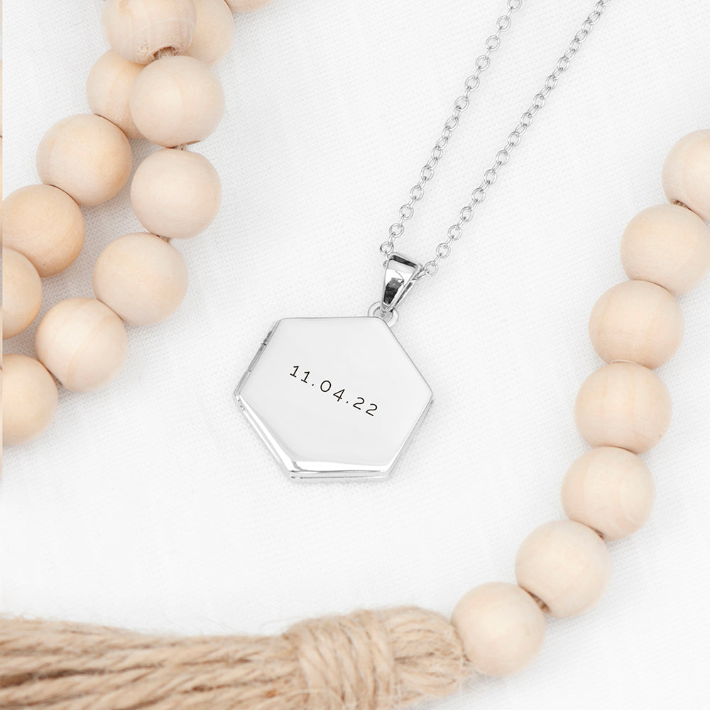 Personalised Hexagonal Photo Locket Necklace | Custom Gift for Her | Wonder Gifts