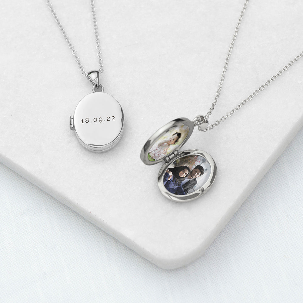 Personalised Oval Photo Locket Necklace | Custom Gift for Her | Wonder Gifts