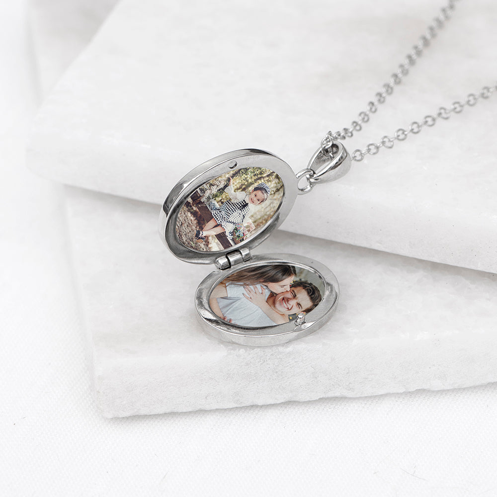 Personalised Oval Photo Locket Necklace | Custom Gift for Her | Wonder Gifts